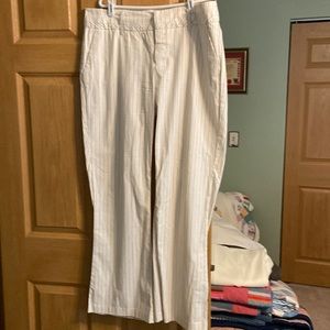 Cream pinstripe pants